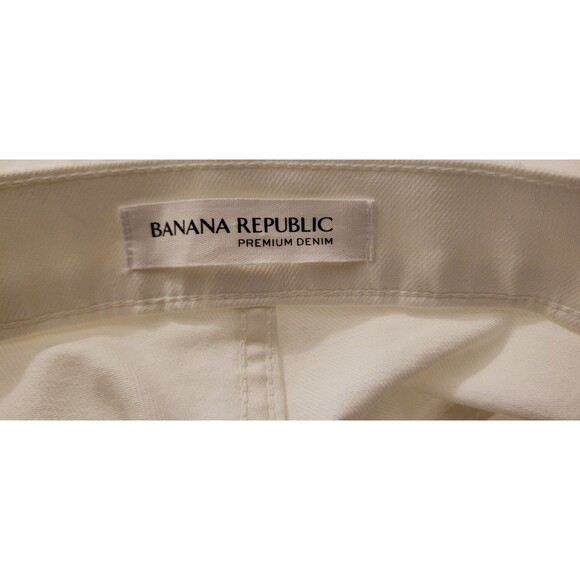 Banana Republic Premium Denim White Flare Leg Jeans Womens Size 32L (36x34) - Picture 4 of 16